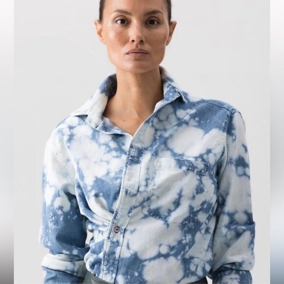 WEAR CISCO The Crop Shirt Denim / Cloud Tie Dye Long Sleeve Size M/L - Picture 3 of 11
